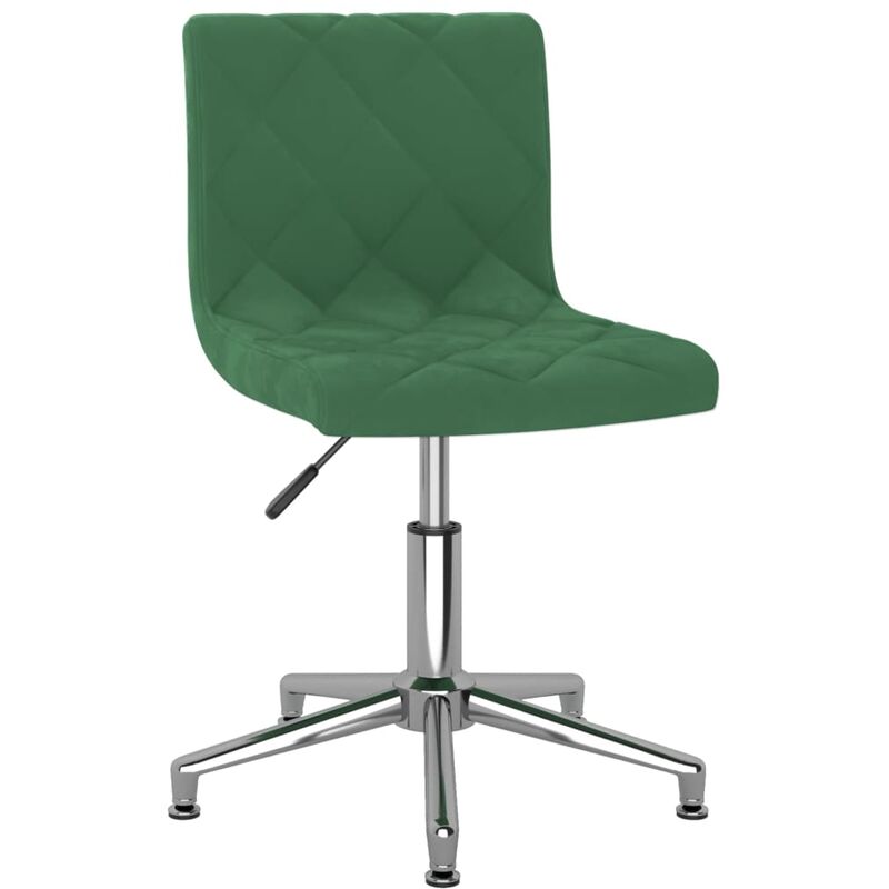

vidaXL Silla de comedor giratoria de terciopelo verde oscuro - Verde