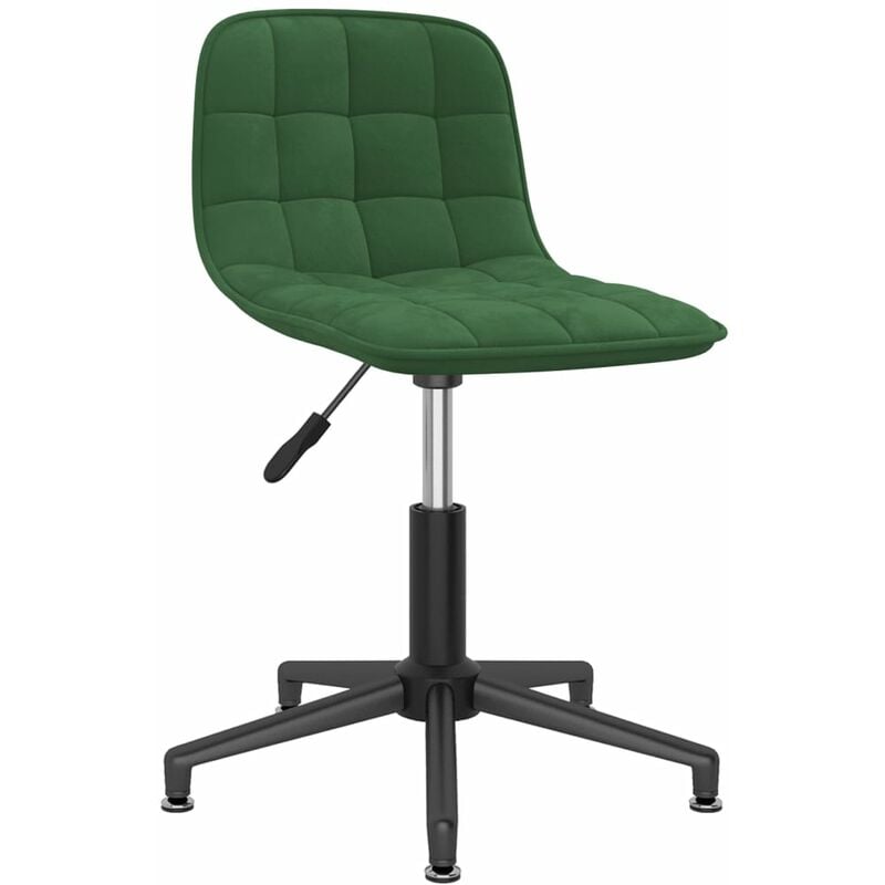 

vidaXL Silla de comedor giratoria de terciopelo verde oscuro - Verde