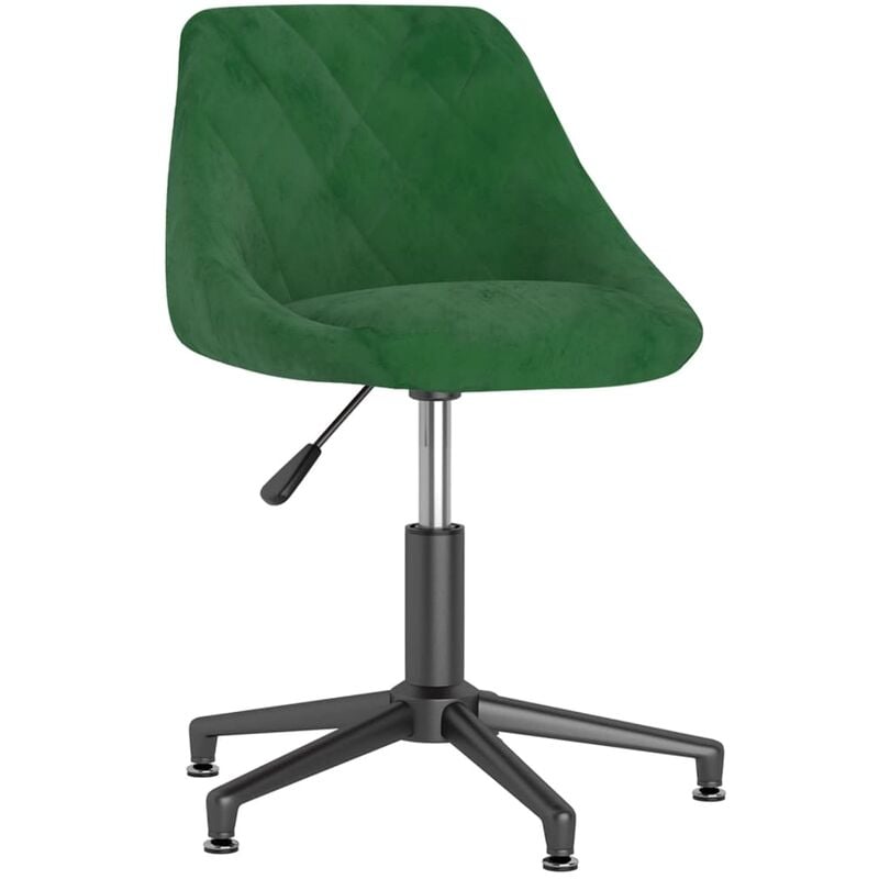 

vidaXL Silla de comedor giratoria de terciopelo verde oscuro - Verde