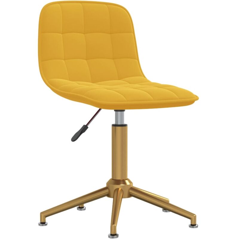 

Silla de comedor giratoria de terciopelo amarillo mostaza - Amarillo - Vidaxl