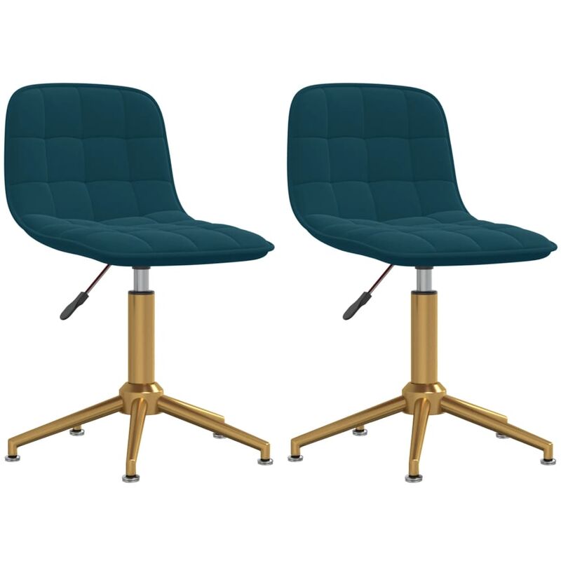 

vidaXL Sillas de comedor giratorias de terciopelo 2 uds azul - Azul