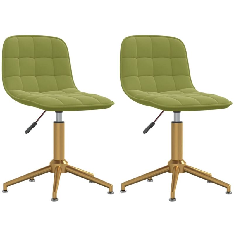 

vidaXL Sillas de comedor giratorias de terciopelo 2 uds verde claro - Verde