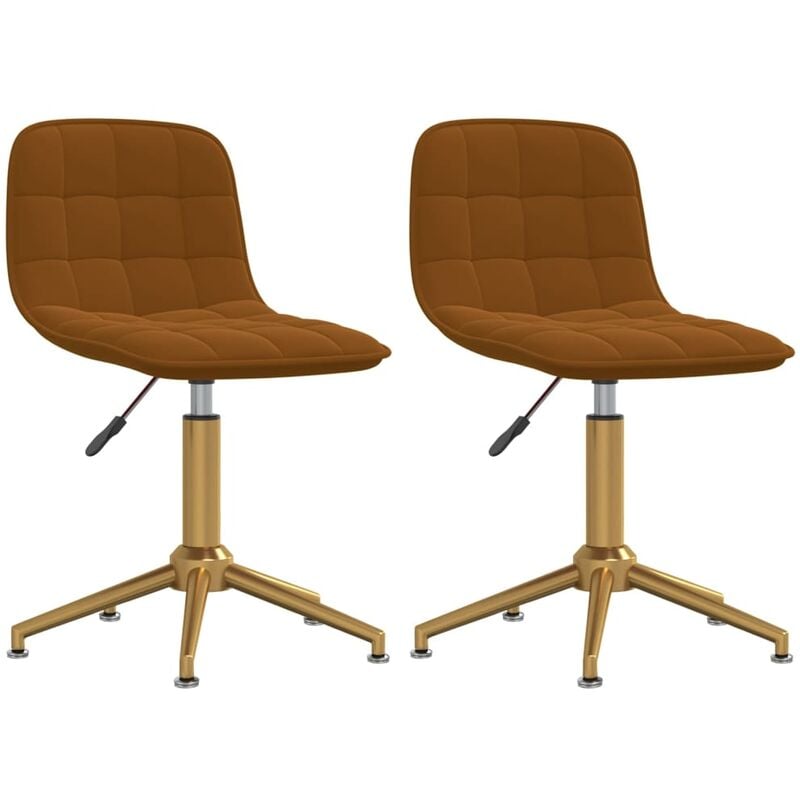 

vidaXL Sillas de comedor giratorias de terciopelo 2 uds marrón - Marrón