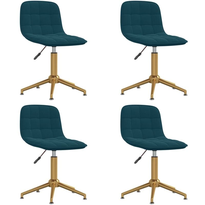 

vidaXL Sillas de comedor giratorias de terciopelo 4 uds azul - Azul