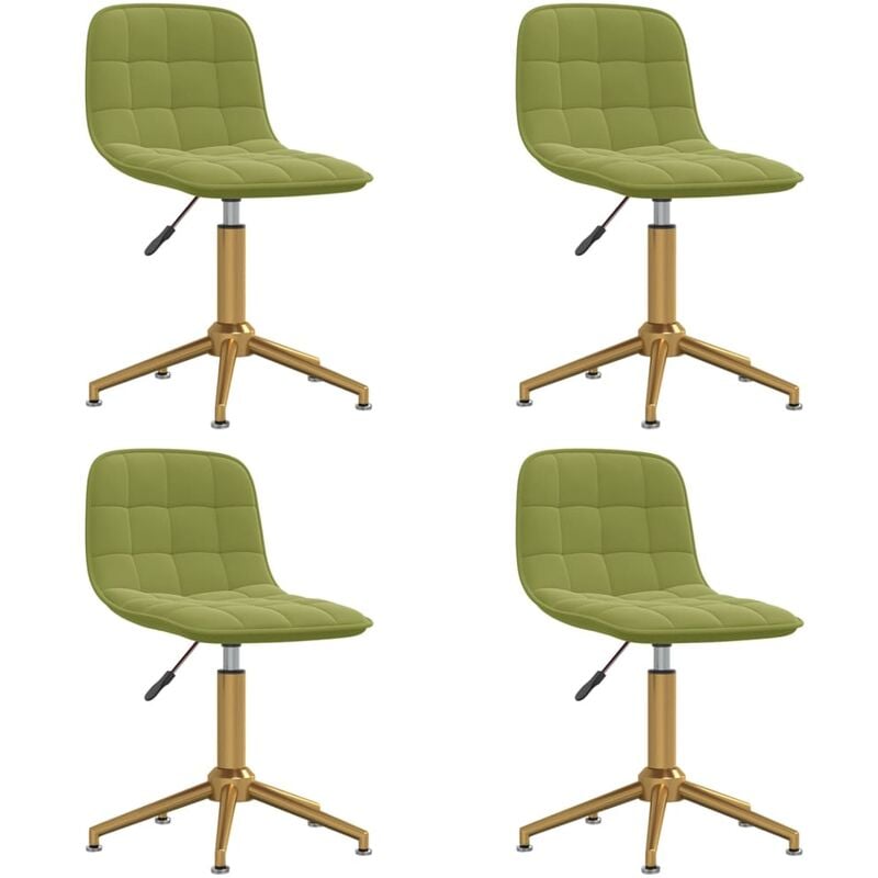 

vidaXL Sillas de comedor giratorias de terciopelo 4 uds verde claro - Verde