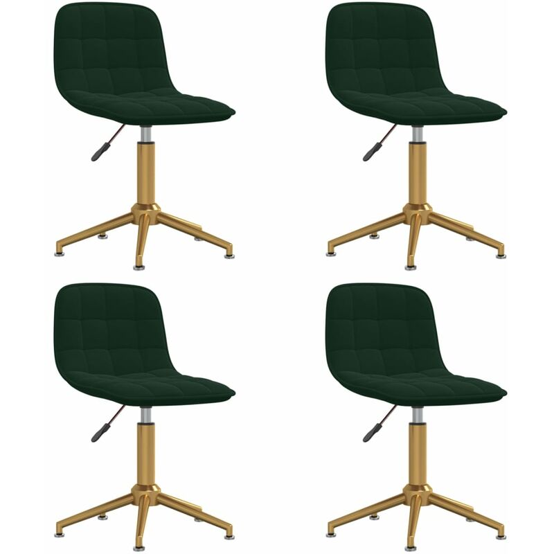 

vidaXL Sillas de comedor giratorias de terciopelo 4 uds verde oscuro - Verde