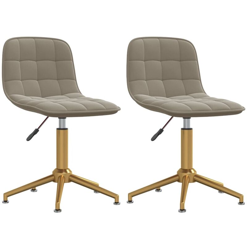 

vidaXL Sillas de comedor giratorias de terciopelo 2 uds gris claro - Gris