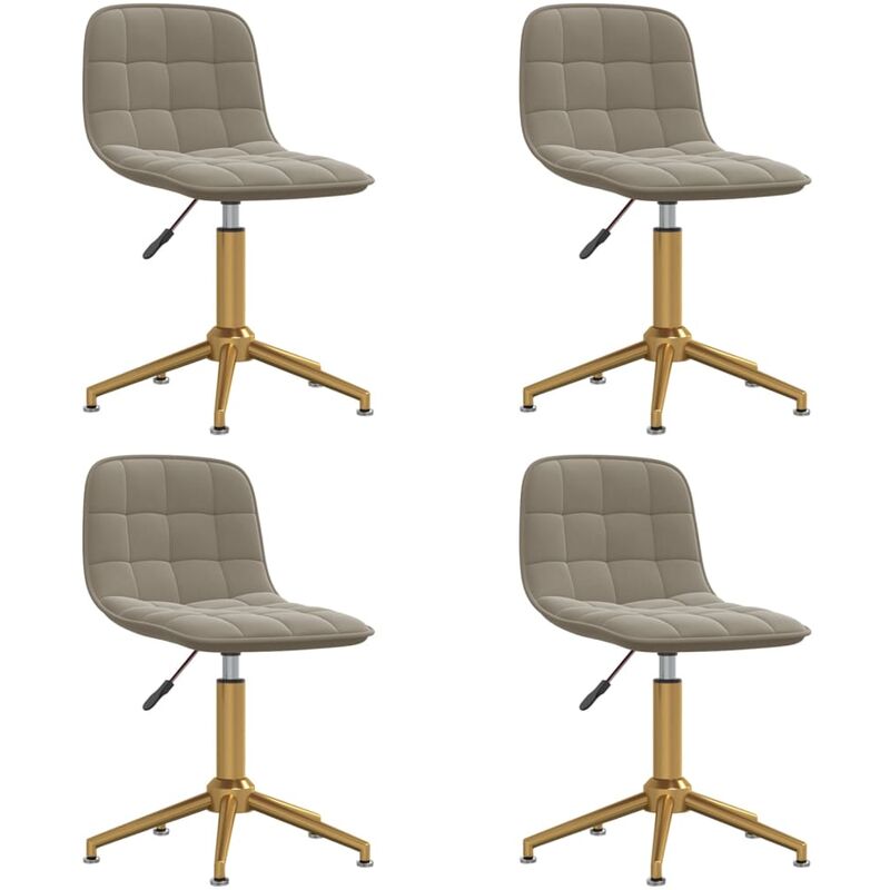 

vidaXL Sillas de comedor giratorias de terciopelo 4 uds gris claro - Gris