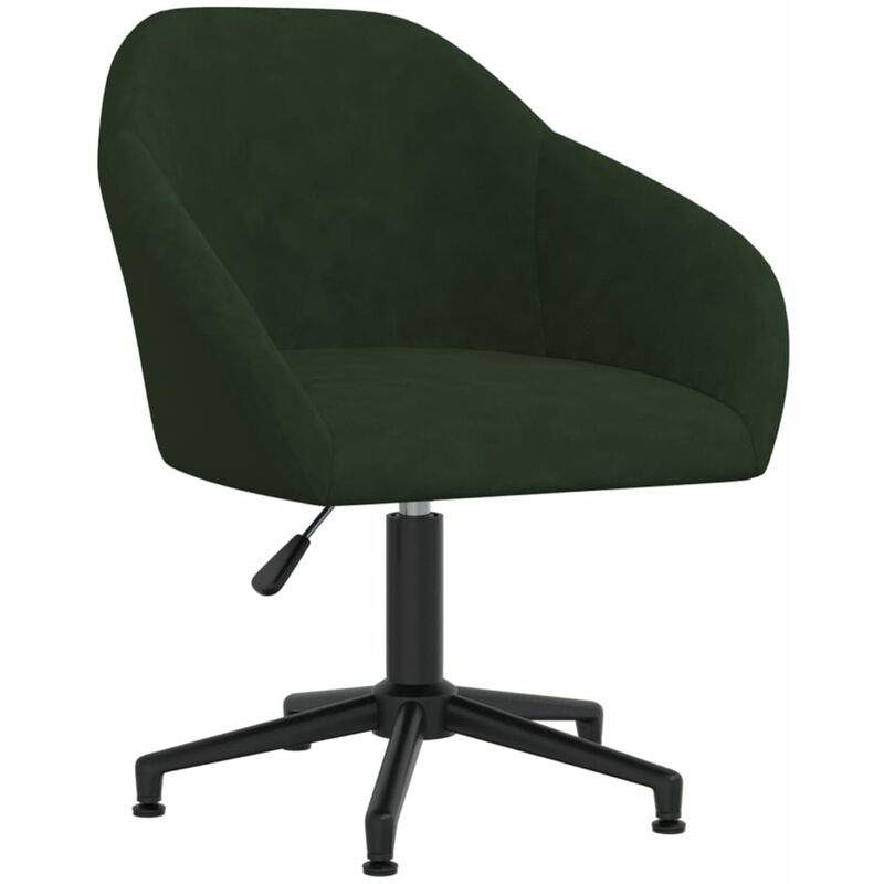 

vidaXL Silla de comedor giratoria de terciopelo verde oscuro - Verde