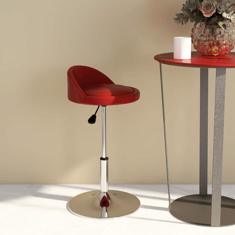 

vidaXL Silla de comedor giratoria cuero sintético rojo vino - Rojo