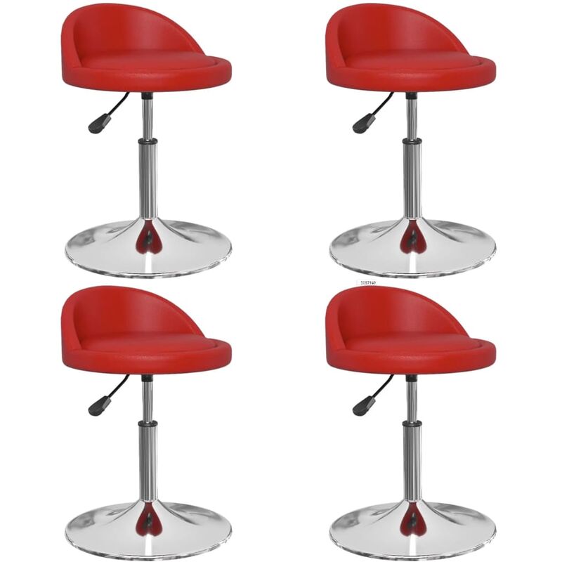 

vidaXL Sillas de comedor giratorias 4 uds cuero sintético rojo tinto - Rojo