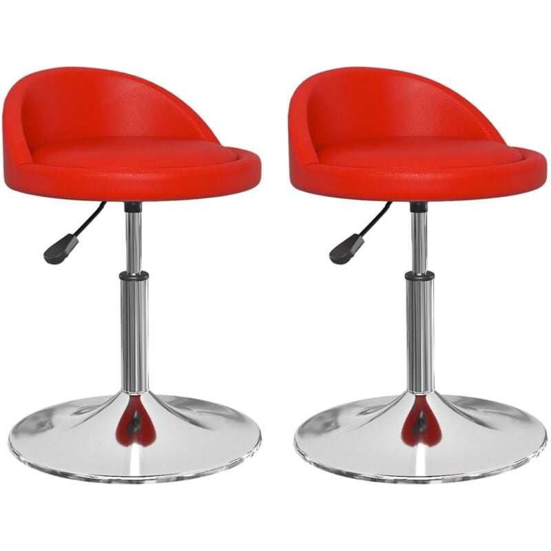 

vidaXL Sillas de comedor giratorias cuero sintético 2 unidades rojo - Rojo