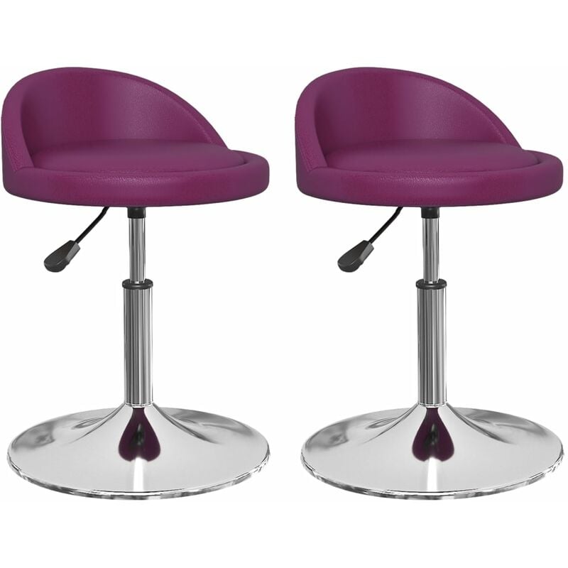 

vidaXL Sillas de comedor giratorias cuero sintético 2 unidades morado - Púrpura