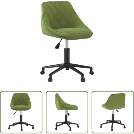 vidaXL Silla de comedor giratoria -  Silla de comedor giratoria de terciopelo verde claro