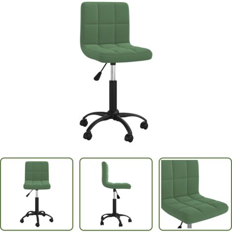 vidaXL Silla de comedor giratoria -  Silla de comedor giratoria de terciopelo verde oscuro