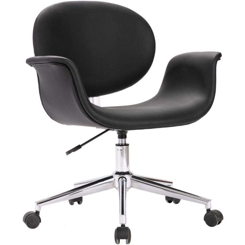 

vidaXL Silla de Comedor Giratoria Cuero Sintético Negro - Negro