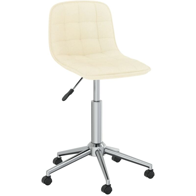 

vidaXL Silla de comedor giratoria tela color crema - Crema