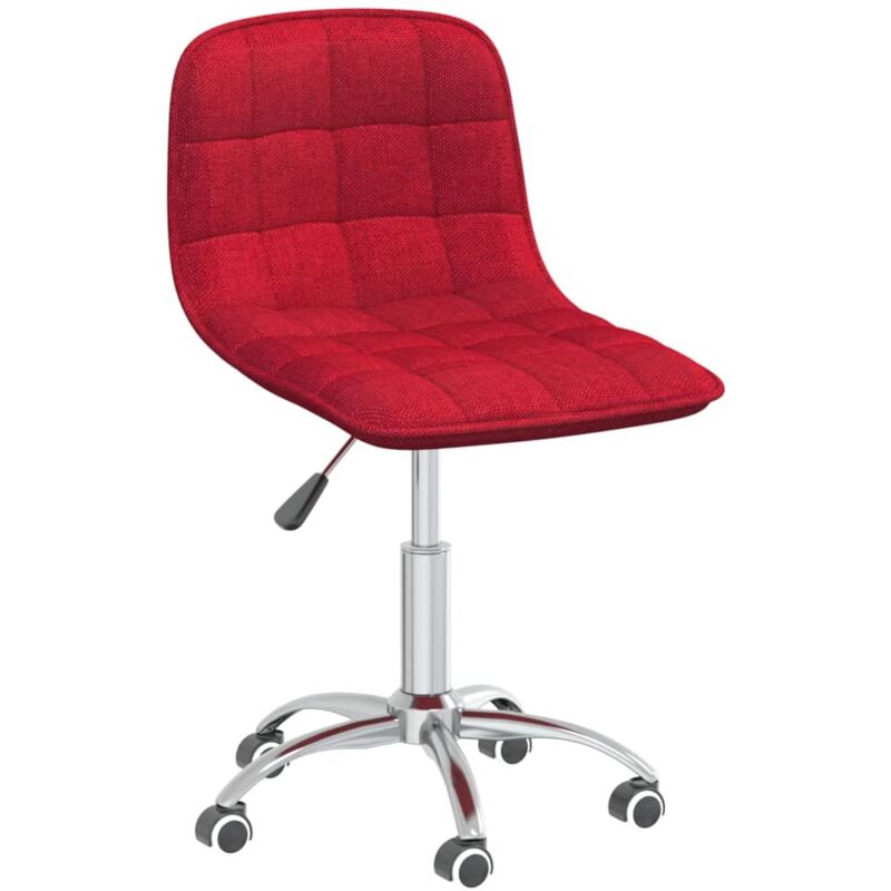

vidaXL Silla de comedor giratoria tela color vino tinto - Rojo