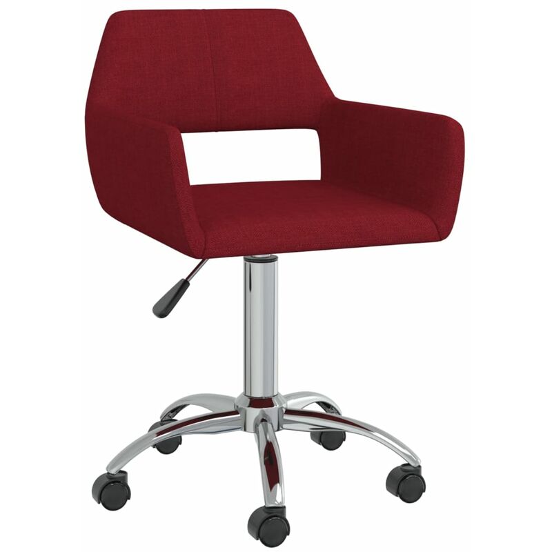 

vidaXL Silla de comedor giratoria tela color vino tinto - Rojo