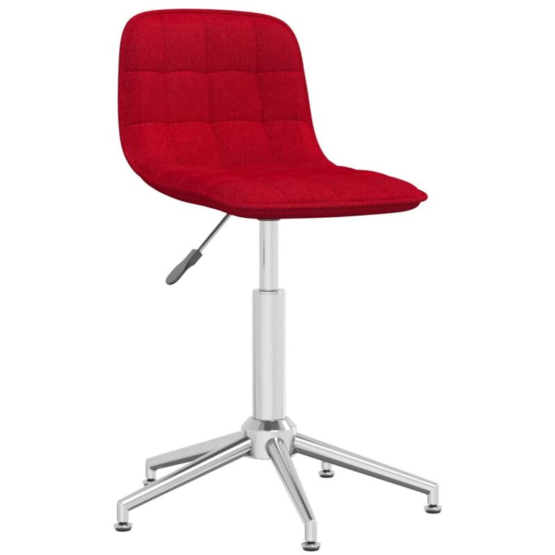 

vidaXL Silla de comedor giratoria tela color vino tinto - Rojo