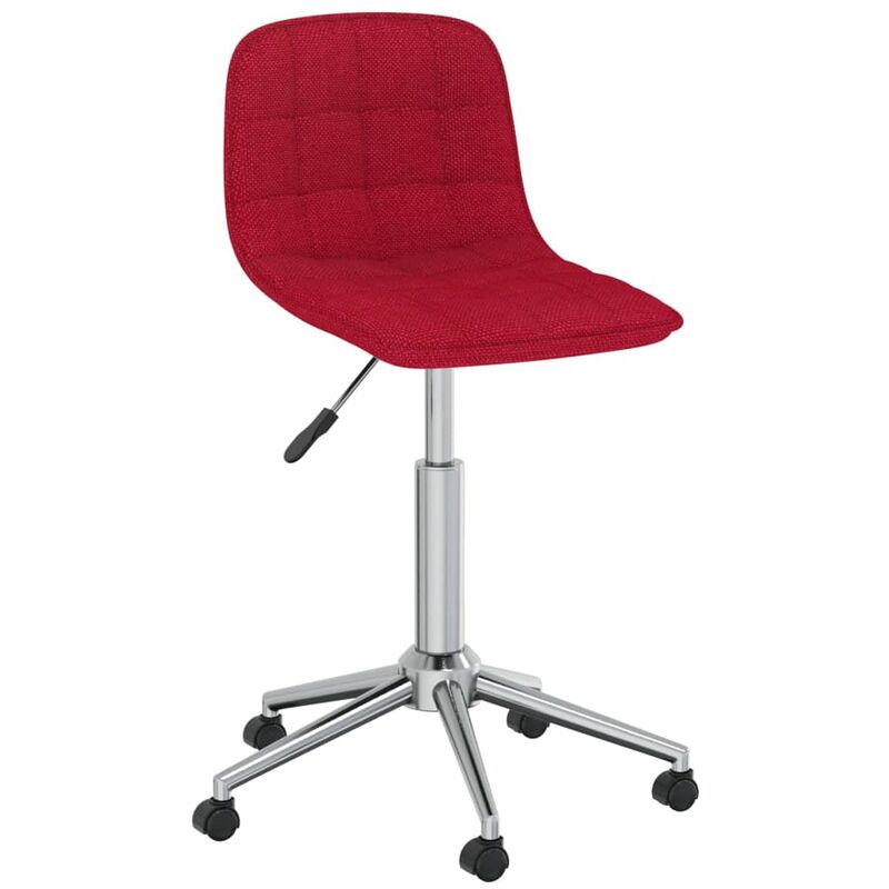 

vidaXL Silla de comedor giratoria tela color vino tinto - Rojo