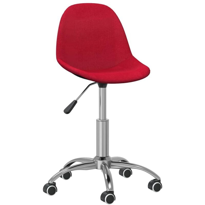 

vidaXL Silla de comedor giratoria tela color vino tinto - Rojo
