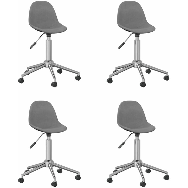 

vidaXL Sillas de comedor giratorias tela 4 uds gris claro - Gris