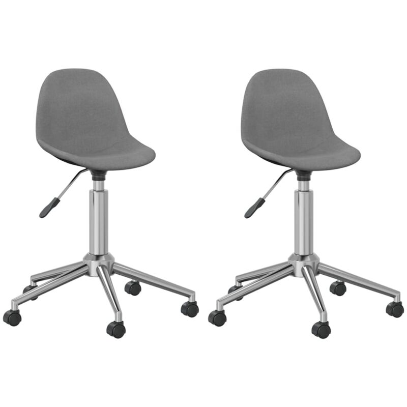 

vidaXL Sillas de comedor giratorias tela 2 uds gris claro - Gris