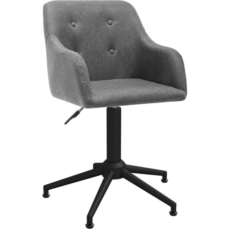

vidaXL Silla de comedor giratoria tela gris claro - Gris