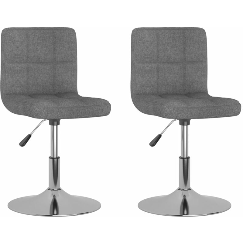 

vidaXL Sillas de comedor giratorias tela gris claro 2 unidades - Gris