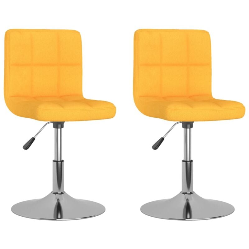

vidaXL Sillas de comedor giratorias tela amarillo 2 unidades - Amarillo