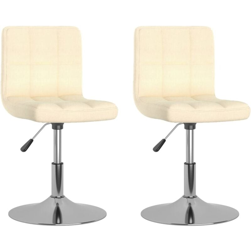 

vidaXL Sillas de comedor giratorias tela color crema 2 unidades - Crema