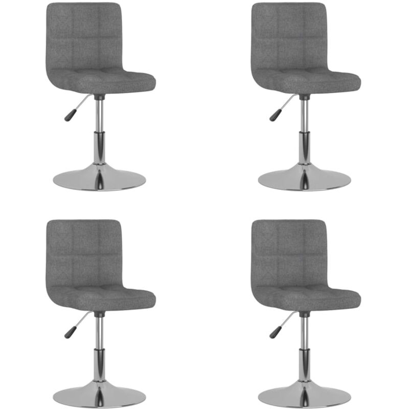 

vidaXL Sillas de comedor giratorias tela gris claro 4 unidades - Gris