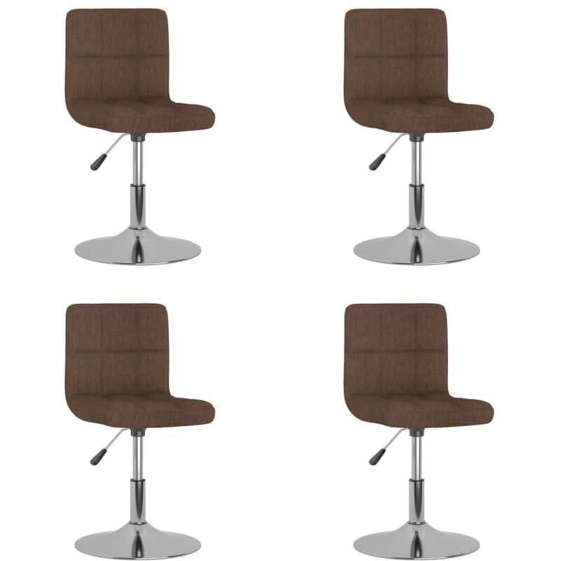

vidaXL Sillas de comedor giratorias tela marrón 4 unidades - Marrón
