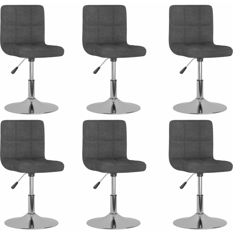 

Sillas de comedor giratorias tela gris oscuro 6 unidades - Gris - Vidaxl