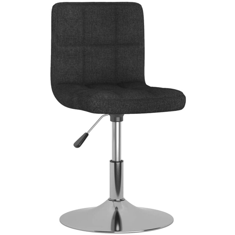 

vidaXL Silla de comedor giratoria tela negro - Negro