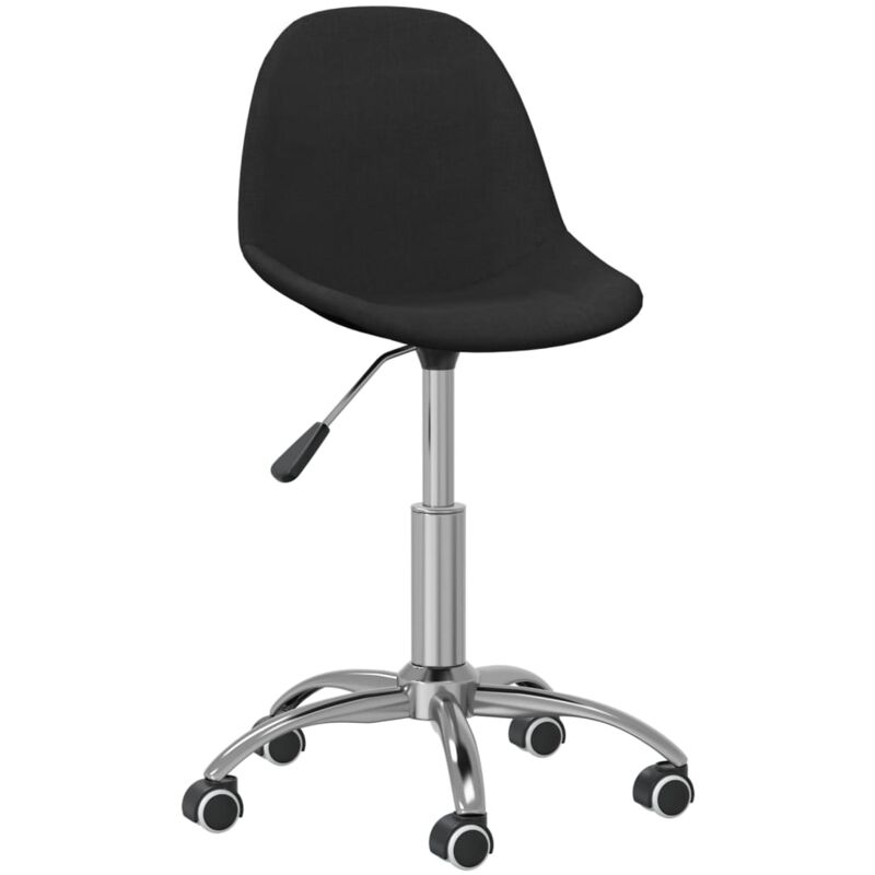 

vidaXL Silla de comedor giratoria tela negro - Negro