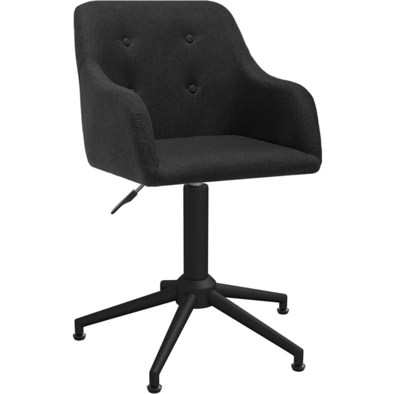 

vidaXL Silla de comedor giratoria tela negro - Negro