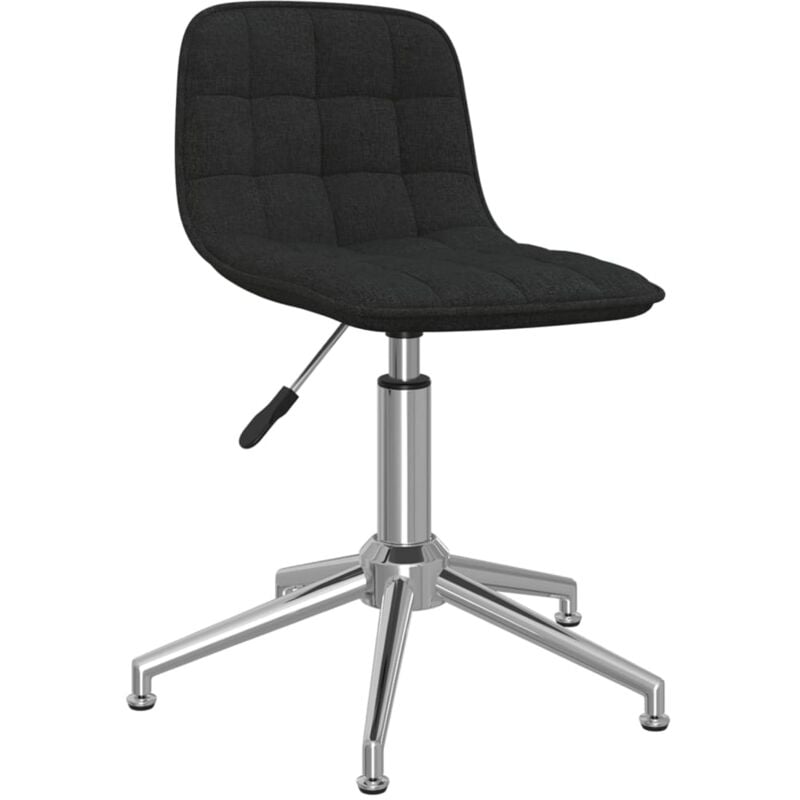 

vidaXL Silla de comedor giratoria tela negro - Negro