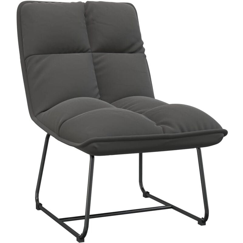 

Silla de descanso con estructura de metal terciopelo gris oscuro - Gris - Vidaxl