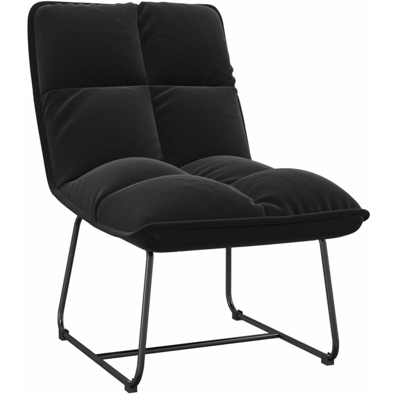 

Silla de descanso con estructura de metal terciopelo negro - Negro - Vidaxl