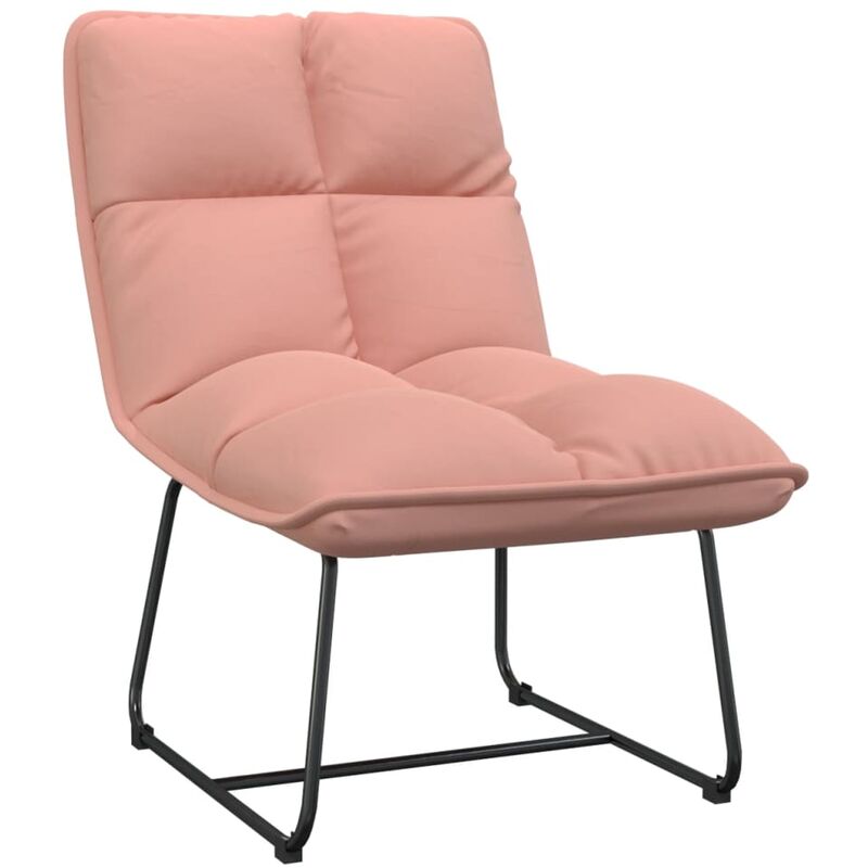 

Silla de descanso con estructura de metal terciopelo rosa - Rosa - Vidaxl