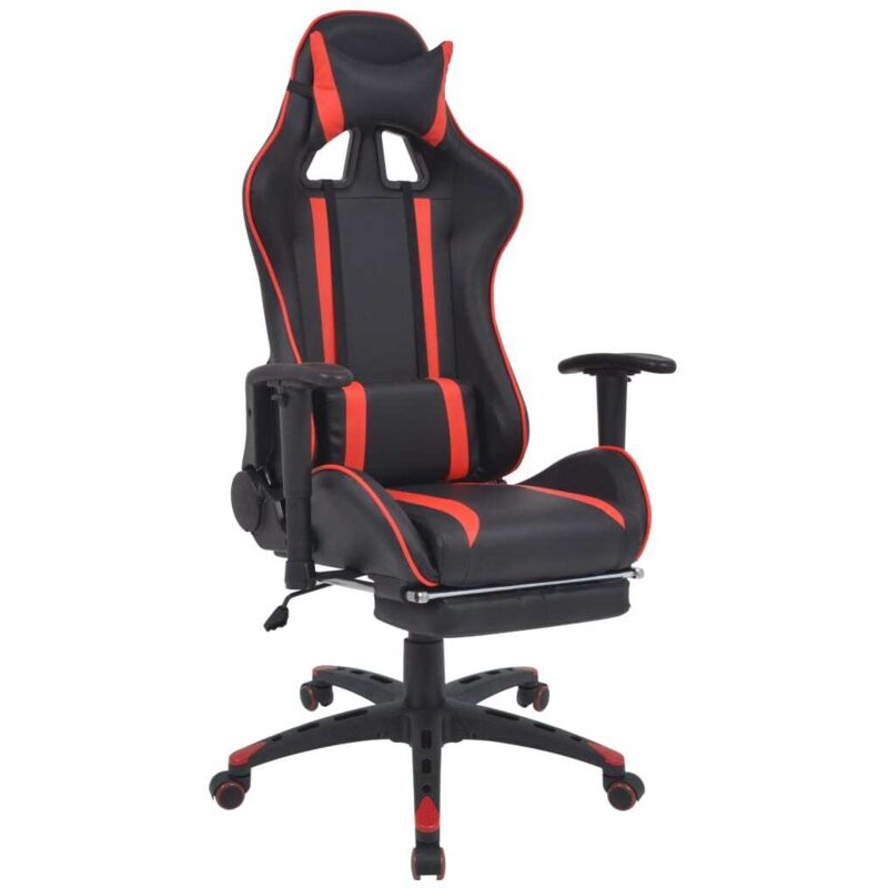 

Vidaxl - Silla de Escritorio Racing Reclinable con Reposapiés Roja - Rojo