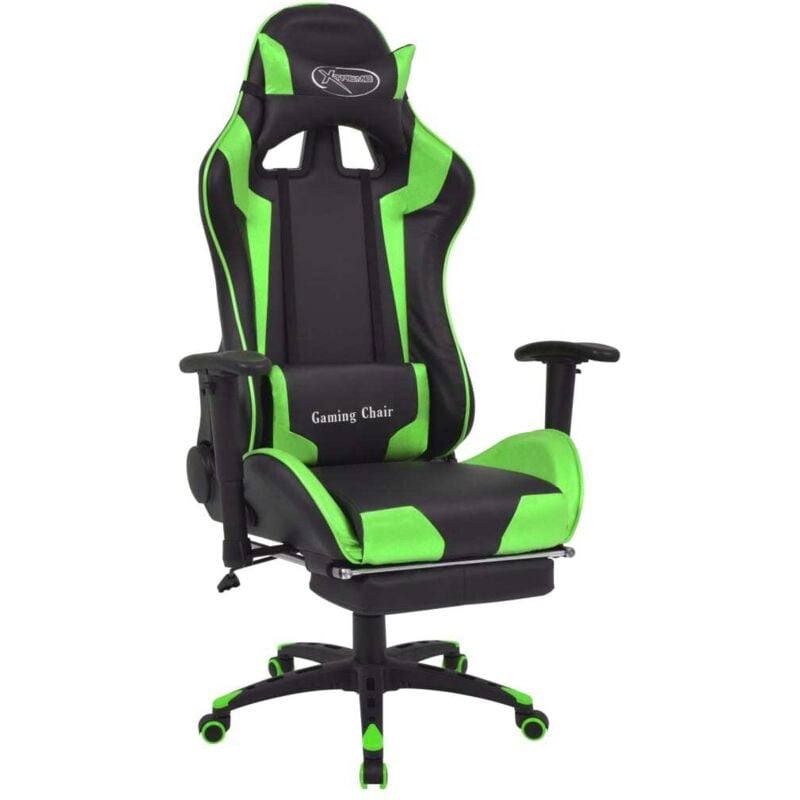 

Silla de Escritorio Reclinable Racing con Reposapiés Verde - Verde - Vidaxl