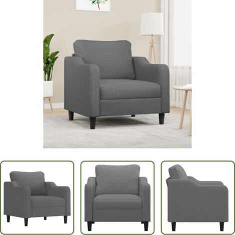 vidaXL Silla de estar -  Sillón de tela gris oscuro 60 cm