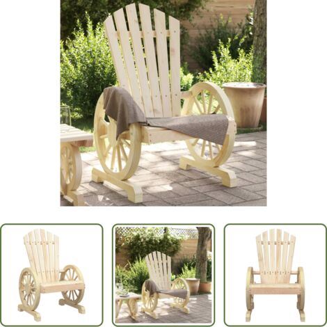 vidaXL Silla de jardín de madera -  Sillón de jardín Adirondack madera maciza de abeto