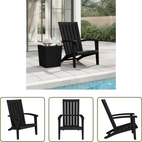 vidaXL Silla de jardín polipropileno - Silla de jardín Adirondack polipropileno negro