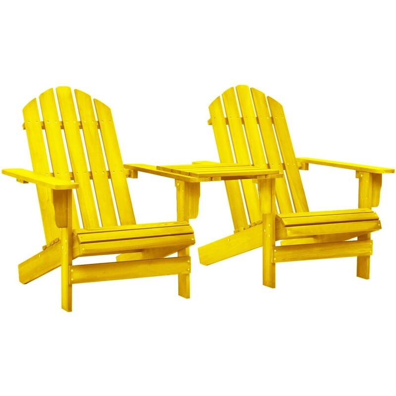 

Silla jardín Adirondack y mesita madera maciza abeto amarillo - Amarillo - Vidaxl