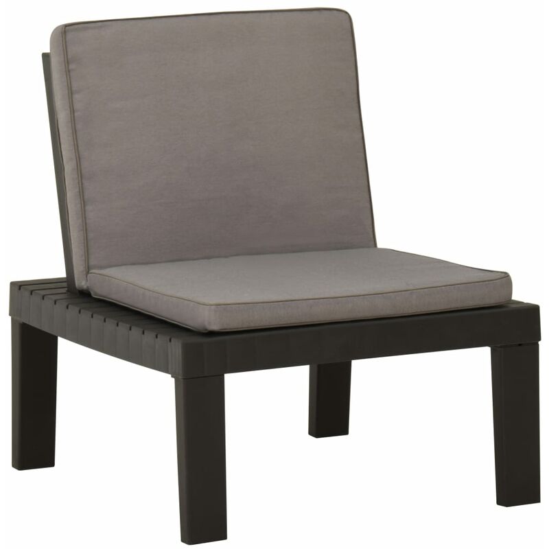 

vidaXL Silla de jardín con cojín plástico gris - Gris