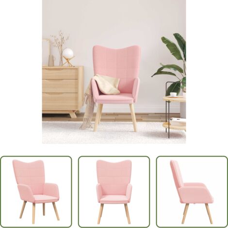 vidaXL Silla de lectura -  sillón Rosa 62 x 67 x 95,5 cm Tela Sherpa